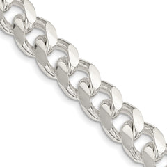 Sterling Silver 10.5mm Domed w/ Side D/C Curb Chain - 5