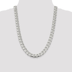 Sterling Silver 11mm Domed w/ Side D/C Curb Chain - 2