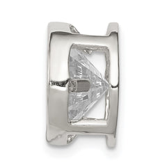 Sterling Silver Round CZ Chain Slide - 2