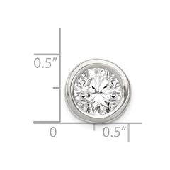 Sterling Silver Round CZ Chain Slide - 2