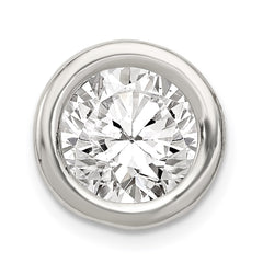 Sterling Silver Round CZ Chain Slide - 2