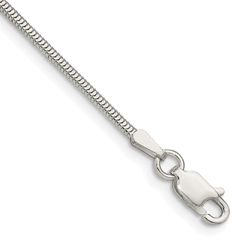 Sterling Silver 1.5mm Diamond-cut Flat Snake Chain - 4