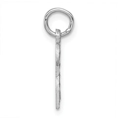 Sterling Silver Rhodium-plated Diamond-cut #2 Charm