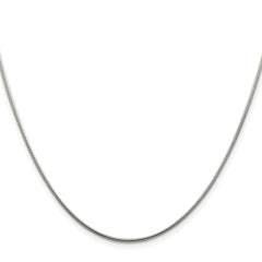 Sterling Silver Rhodium-plated 1.25mm Snake Chain - 7