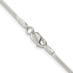 Sterling Silver Rhodium-plated 1.5mm Snake Chain - 9