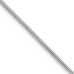 Sterling Silver Rhodium-plated 1.5mm Snake Chain - 9