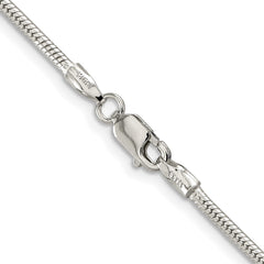 Sterling Silver Rhodium-plated 1.75mm Snake Chain - 8