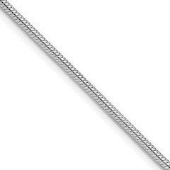 Sterling Silver Rhodium-plated 1.75mm Snake Chain - 9
