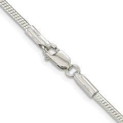 Sterling Silver Rhodium-plated 2mm Snake Chain - 7