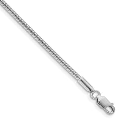 Sterling Silver Rhodium-plated 2mm Snake Chain - 9