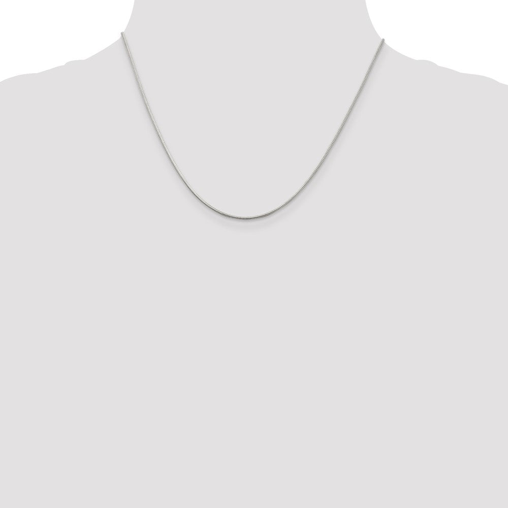 Sterling Silver 1.2mm Round Snake Chain - 9