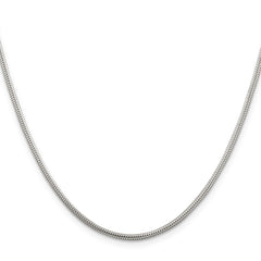 Sterling Silver 1.6mm Round Snake Chain - 8