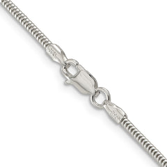 Sterling Silver 1.6mm Round Snake Chain - 8