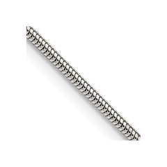 Sterling Silver 1.6mm Round Snake Chain - 9