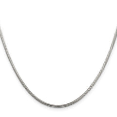 Sterling Silver 2mm Round Snake Chain - 8