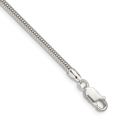 Sterling Silver 2.5mm Round Snake Chain - 10