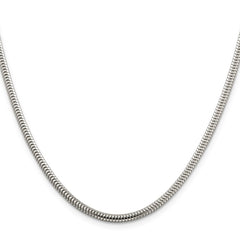 Sterling Silver 3mm Round Snake Chain - 9