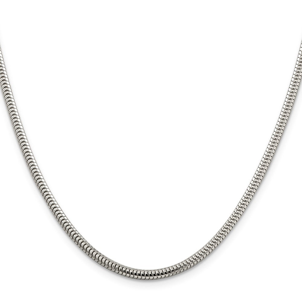 Sterling Silver 3mm Round Snake Chain - 8