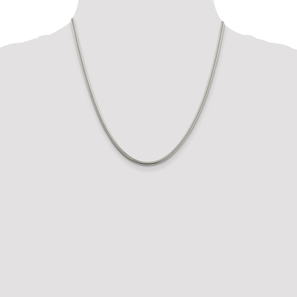 Sterling Silver 3mm Round Snake Chain - 7