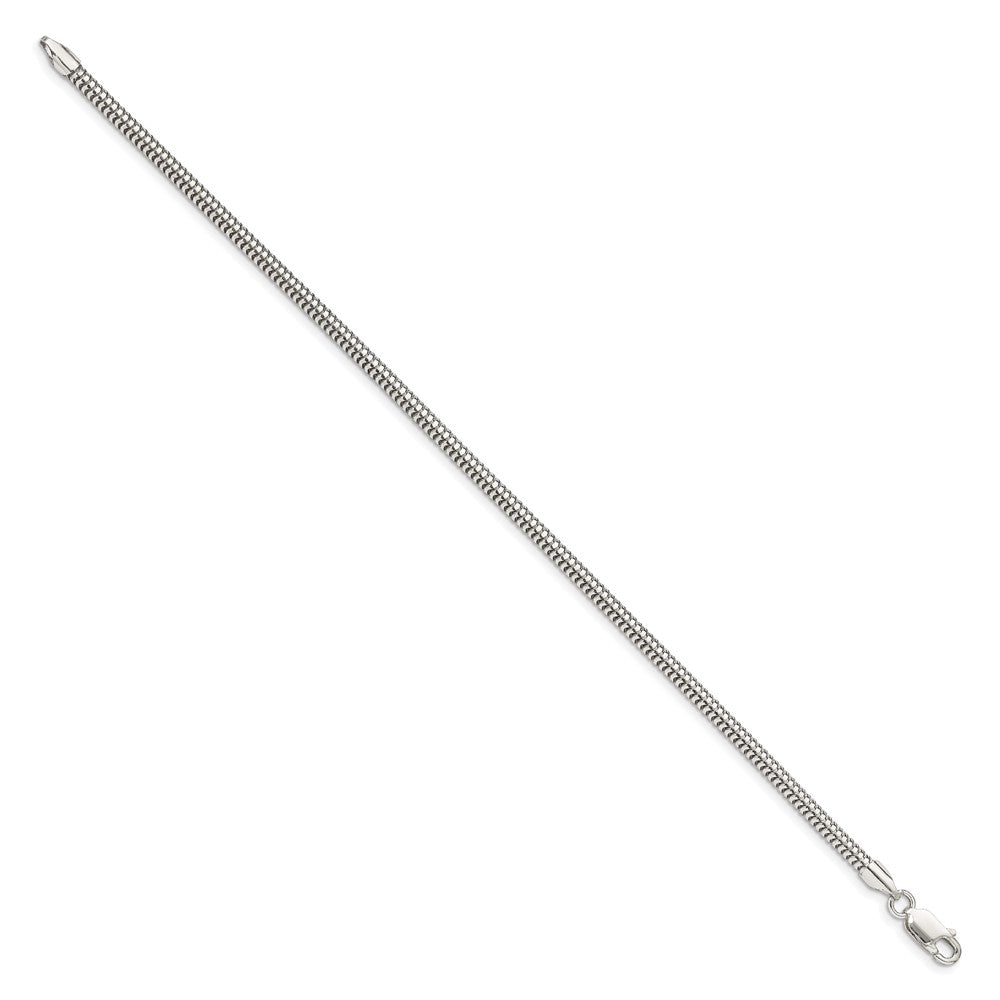 Sterling Silver 3mm Round Snake Chain - 10