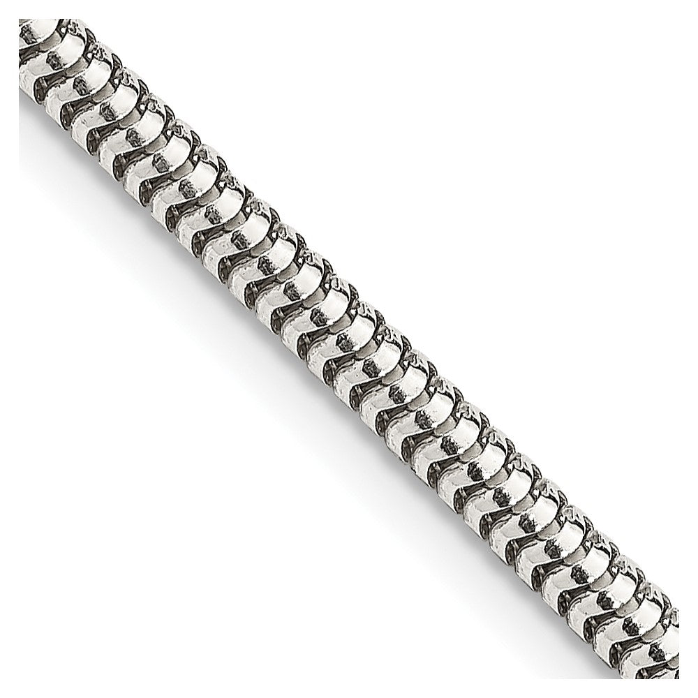 Sterling Silver 3mm Round Snake Chain - 9