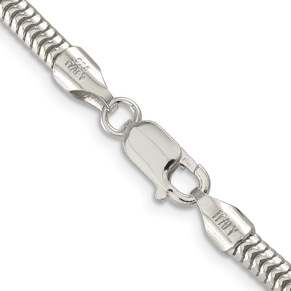 Sterling Silver 4mm Round Snake Chain - 9
