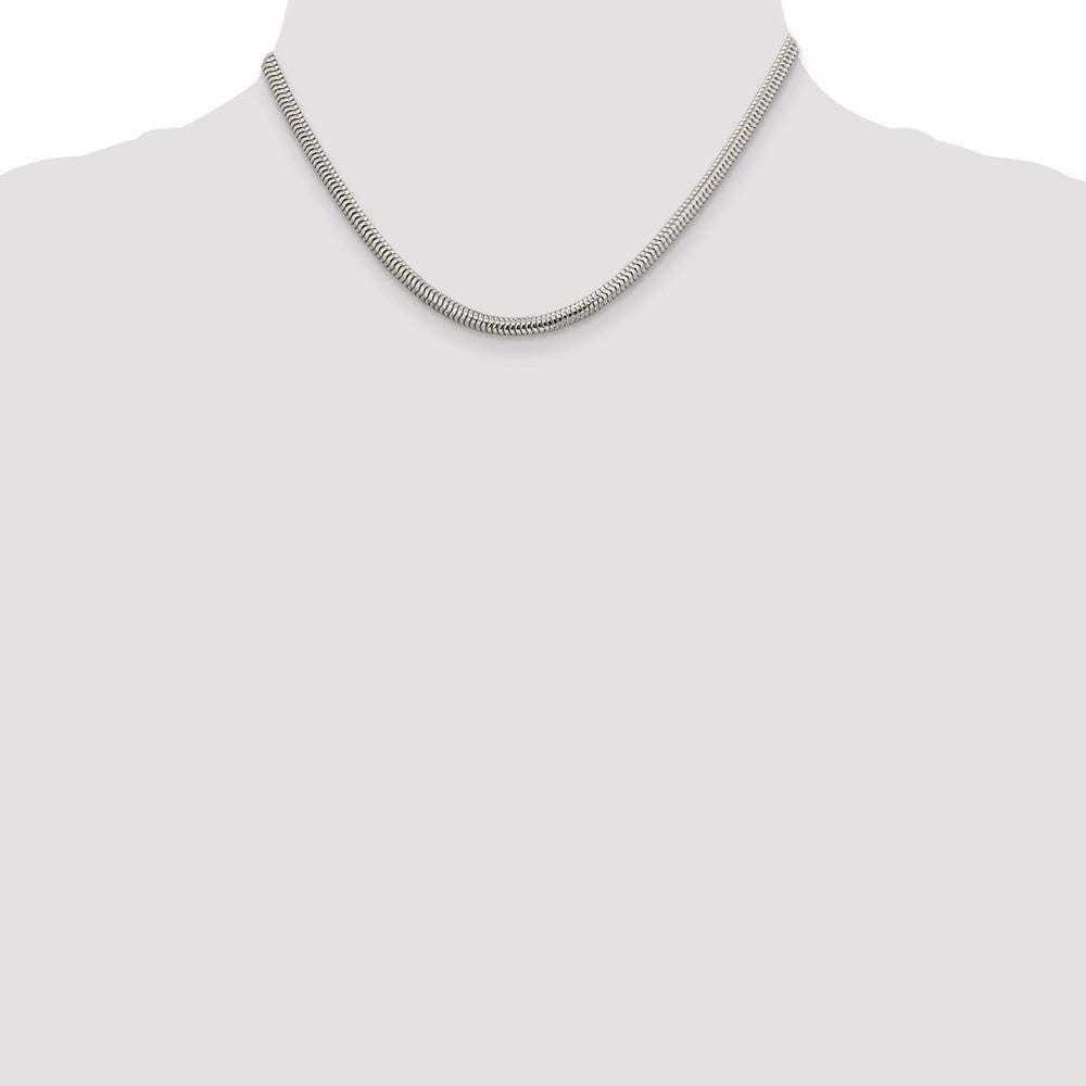 Sterling Silver 4mm Round Snake Chain - 9