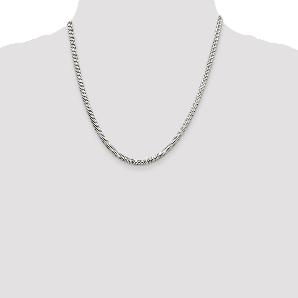 Sterling Silver 4mm Round Snake Chain - 8