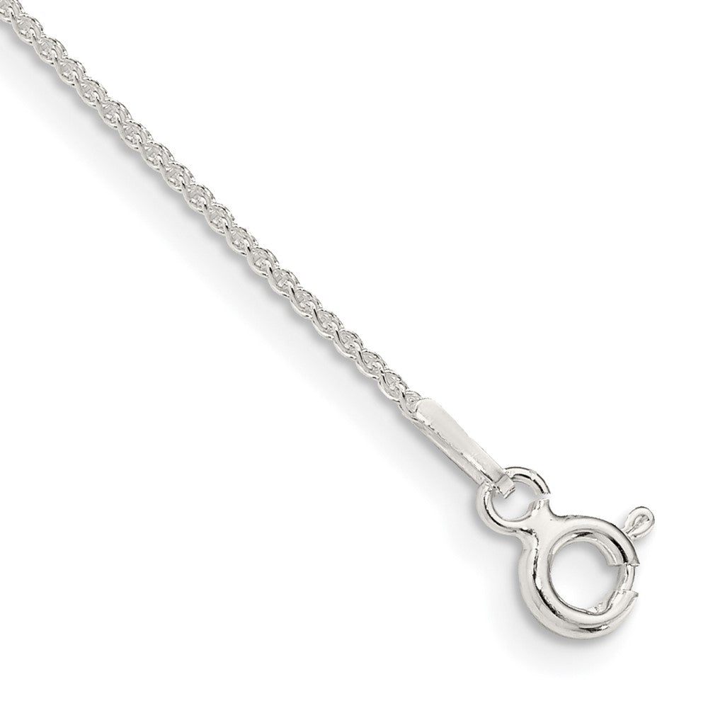 Sterling Silver 1mm Round Spiga Chain Anklet - 2