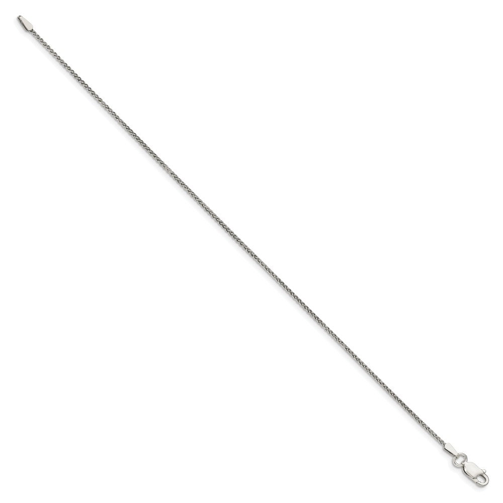 Sterling Silver 1.25mm Round Spiga Chain Anklet - 2