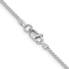 Sterling Silver Rhodium-plated 1.5mm Round Spiga Chain - 7