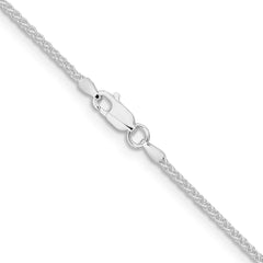 Sterling Silver Rhodium-plated 1.6mm Round Spiga Chain - 7