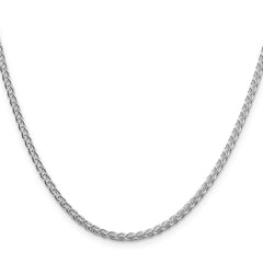 Sterling Silver Rhodium-plated 2.5mm Round Spiga Chain - 9