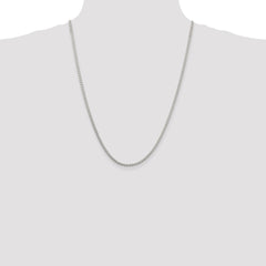 Sterling Silver Rhodium-plated 2.5mm Round Spiga Chain - 9