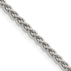 Sterling Silver Rhodium-plated 2.5mm Round Spiga Chain - 9