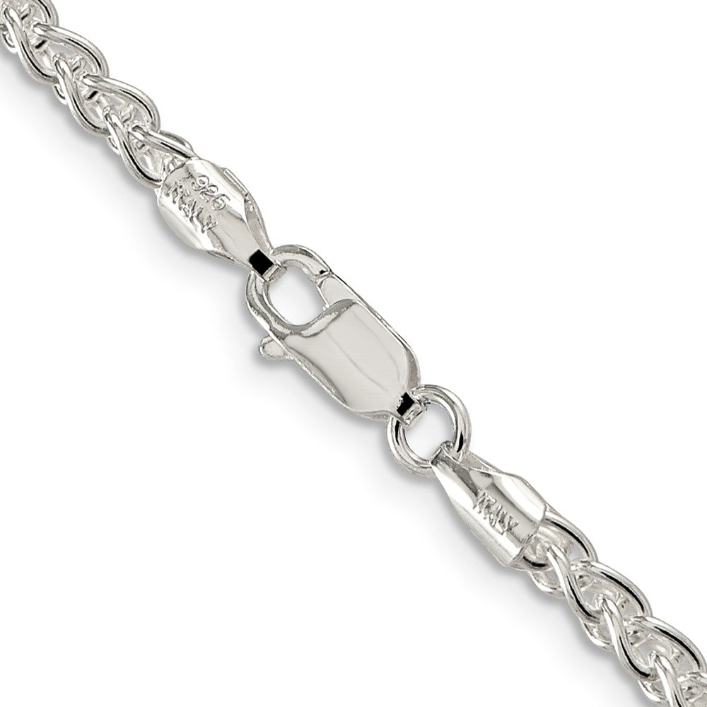 Sterling Silver 3mm Round Spiga Chain - 8