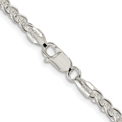 Sterling Silver Rhodium-plated 3mm Round Spiga Chain - 9