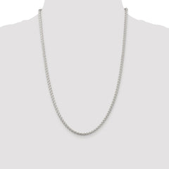 Sterling Silver Rhodium-plated 3mm Round Spiga Chain - 9