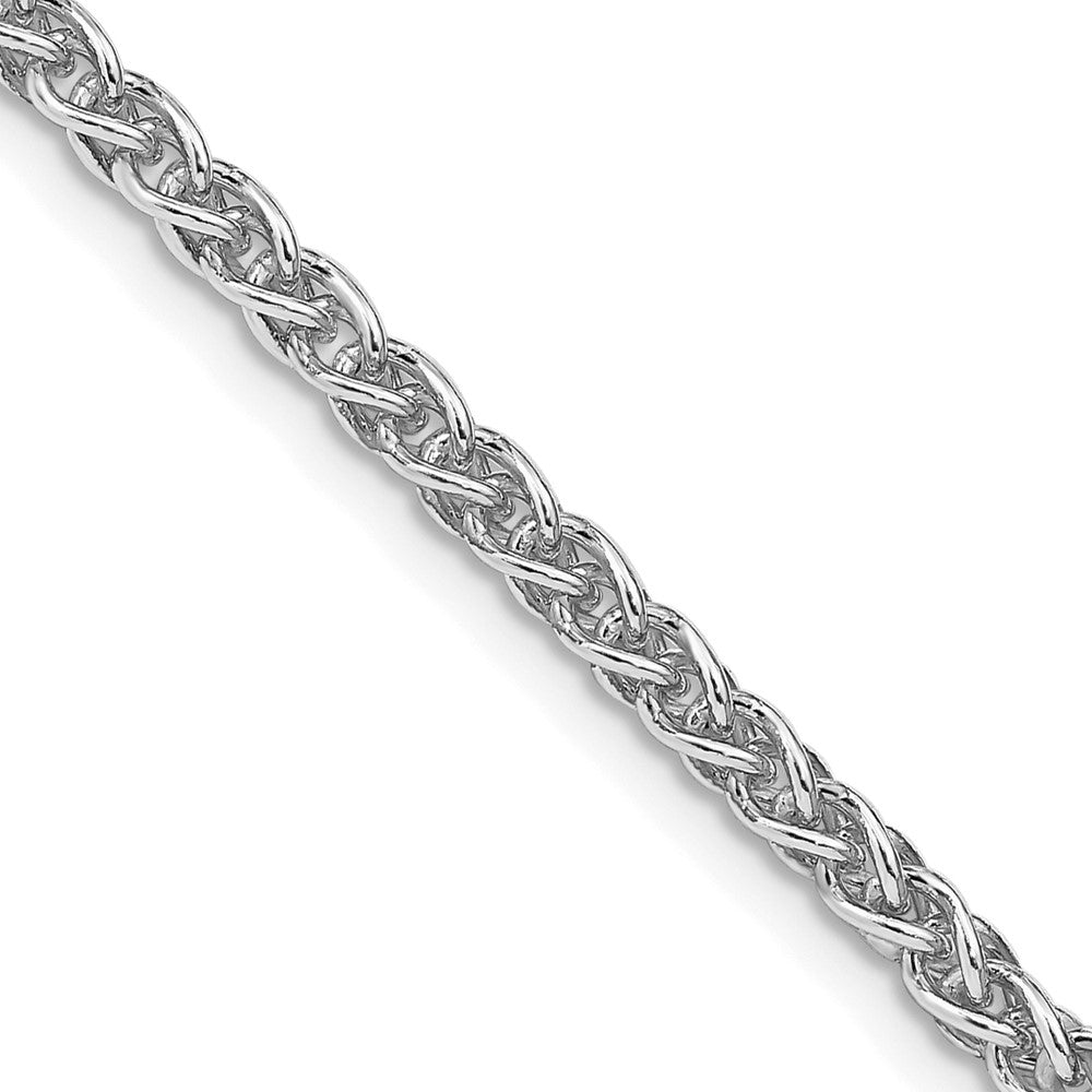 Sterling Silver Rhodium-plated 3mm Round Spiga Chain - 9