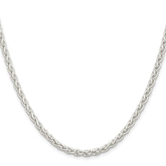 Sterling Silver Rhodium-plated 3.7mm Round Spiga Chain - 7