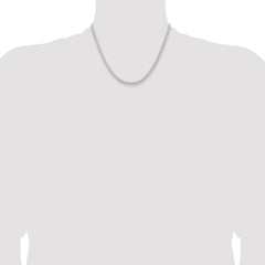 Sterling Silver Rhodium-plated 3.7mm Round Spiga Chain - 7