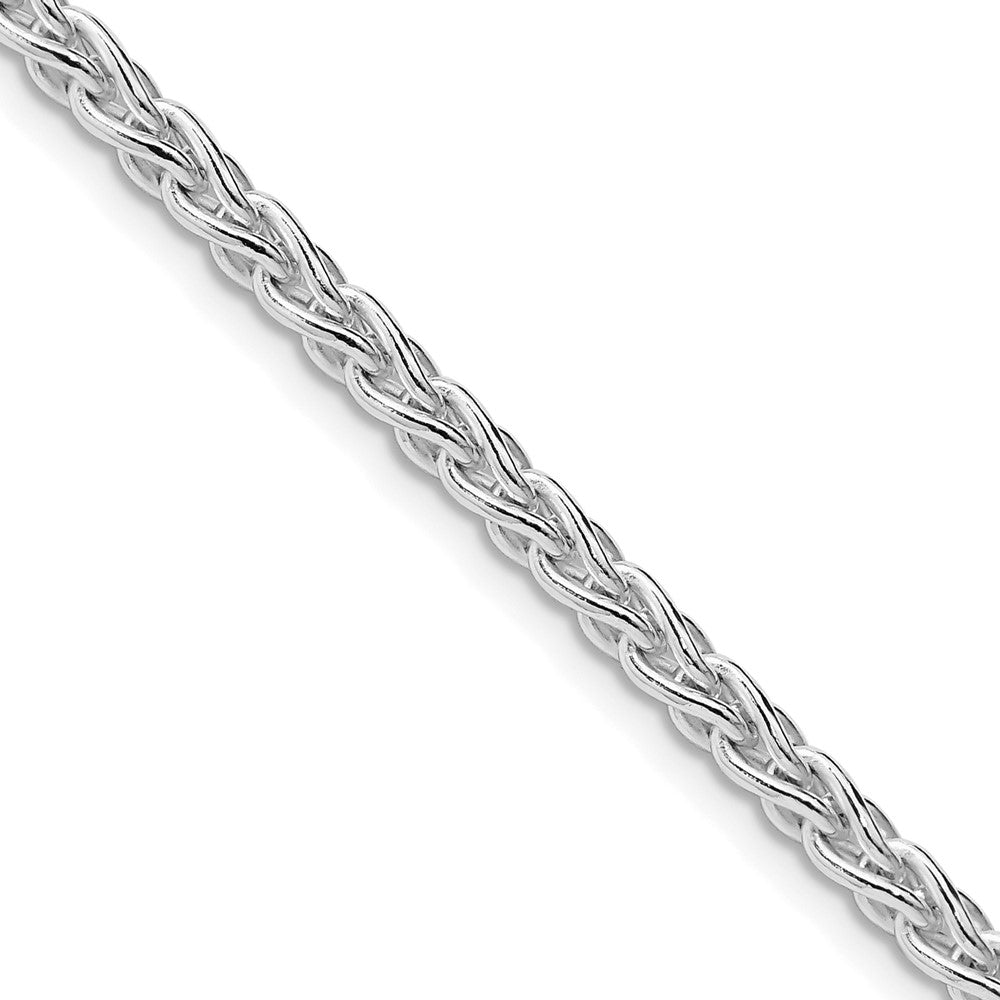 Sterling Silver Rhodium-plated 3.7mm Round Spiga Chain - 7