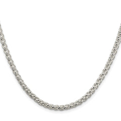 Sterling Silver Rhodium-plated 4mm Round Spiga Chain - 6
