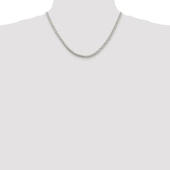 Sterling Silver Rhodium-plated 4mm Round Spiga Chain - 6