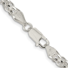 Sterling Silver Rhodium-plated 5mm Round Spiga Chain - 4