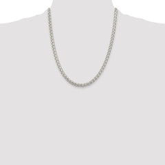 Sterling Silver Rhodium-plated 5mm Round Spiga Chain - 4