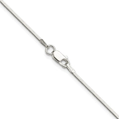 Sterling Silver Polished 1.15mm Square Snake Chain - 4