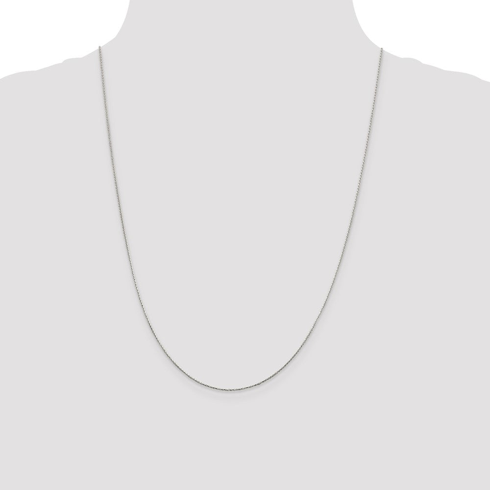 Sterling Silver .85mm Diamond-cut Round Spiga Chain - 8