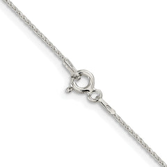 Sterling Silver Rhodium-plated .85mm Diamond-cut Round Spiga Chain - 7