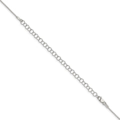 Sterling Silver .95mm Diamond-cut Round Spiga Chain w/4in ext.